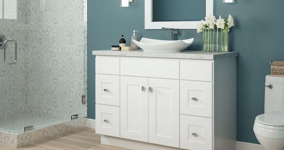 Bathroom vanity with single sink