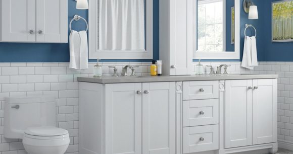 Bathroom vanity with B4007 countertop