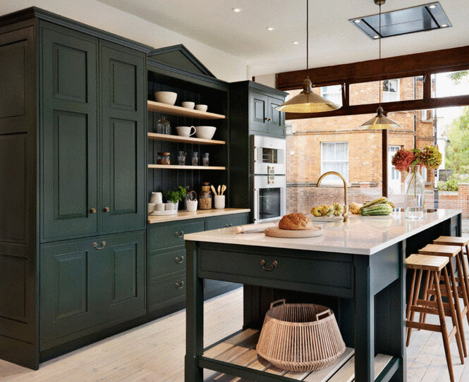 Dark colour kitchen cabinets