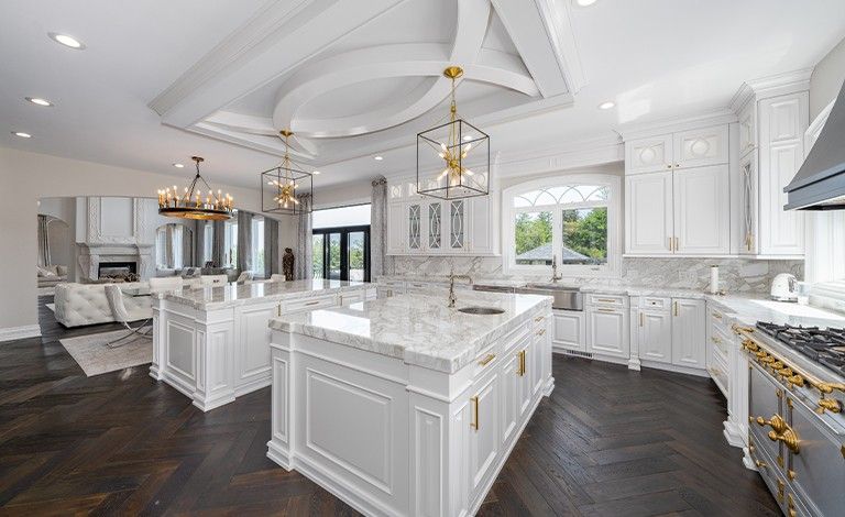 Traditional White Cabinets with Luxurious Touches 